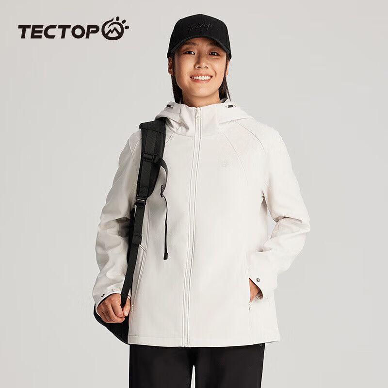 TECTOP Men s Hooded Windproof Soft Shell Jacket L
