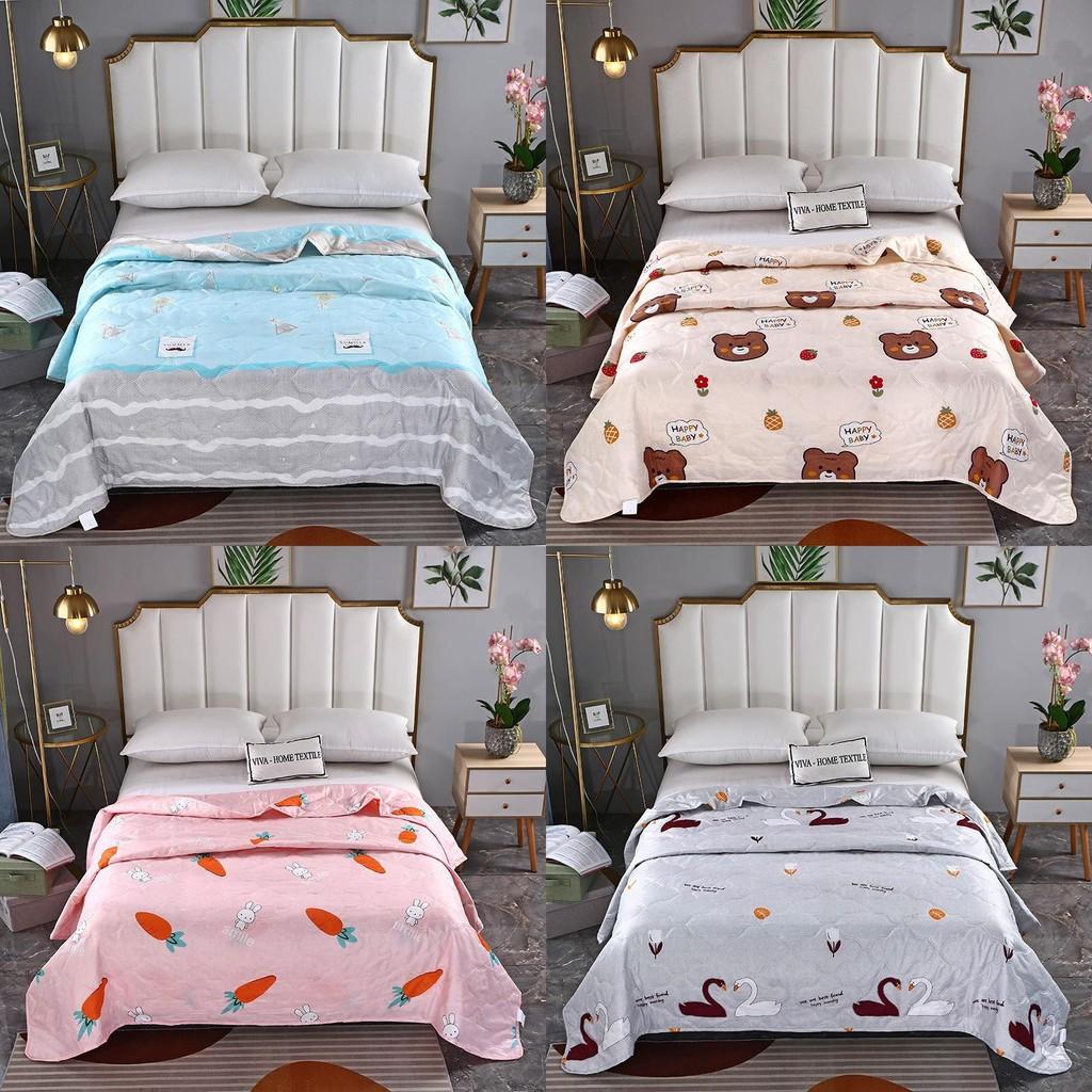 Radish Bear Rabbit Flower Printed Washed Cotton Summer Air Conditioning Quilt