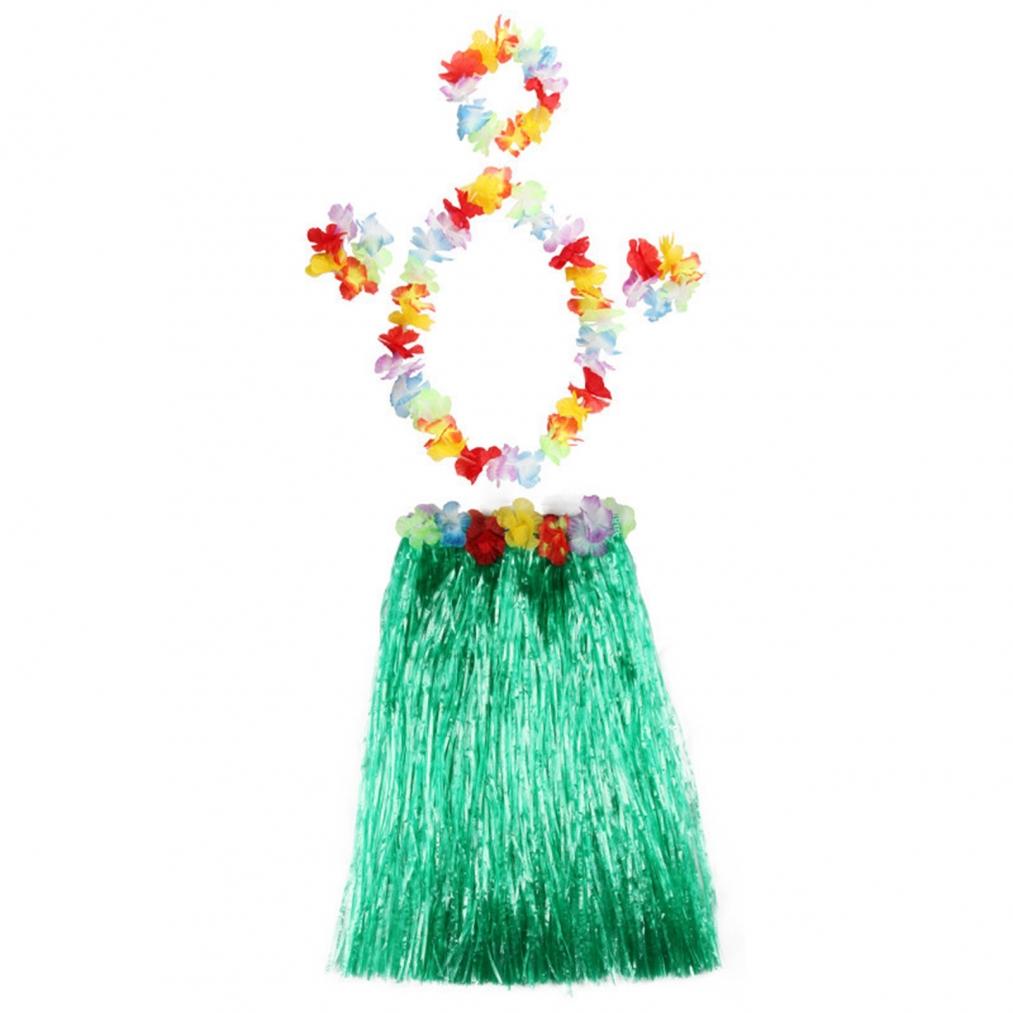 5Pcs Hula Bra Aloha Set Hawaiian Fancy Dress Hula Costume Grass