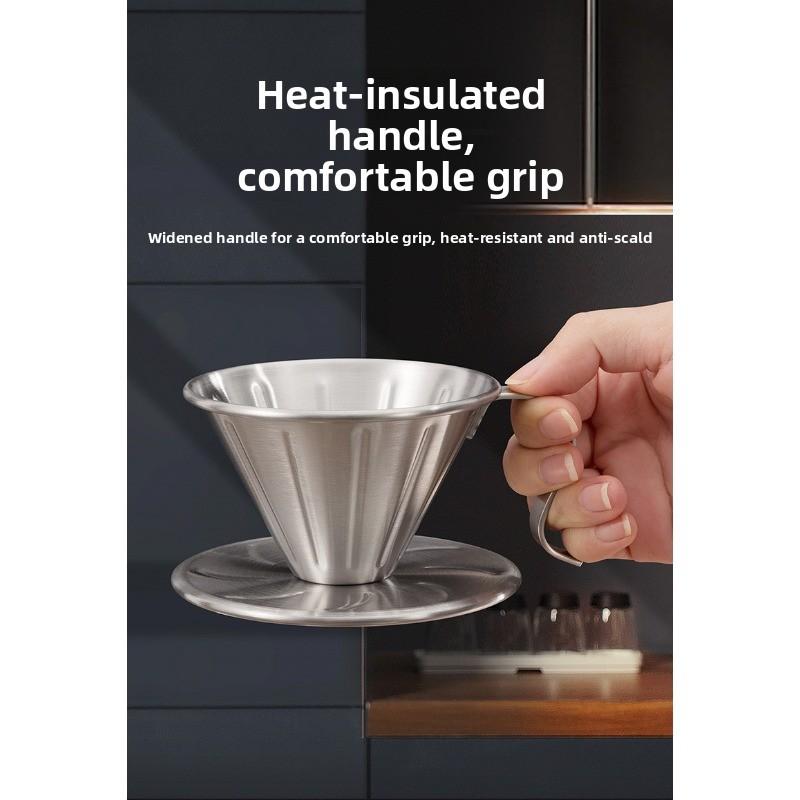 V60 Coffee Filter Stainless Steel 304 Coffee Set Equipment - Filter Cup Funnel Drip