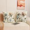 Floral Pillow Cover Chinese Style Watercolor Print Linen Pillow Home Decoration Sofa Cushion Cover