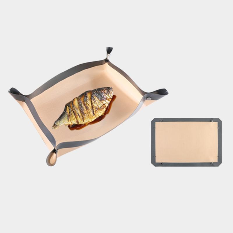 Leak Free Non-Stick Silicone Baking Mat Silicone Oven Liners With Button Reusable Food Safe Liners For Air Fryer Ovens Placemats
