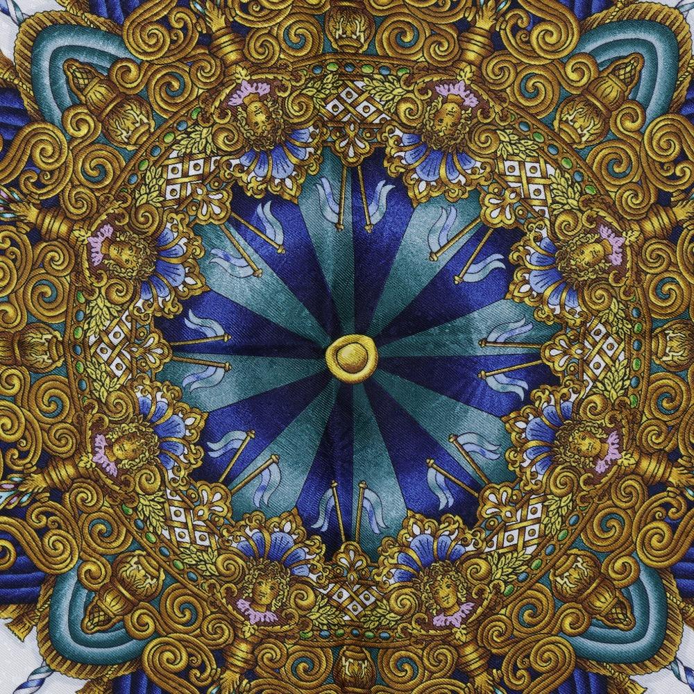 Hermes Carree90 Scarf LUNA PARK Amusement Park Merry-go-round Green Silk Women Used