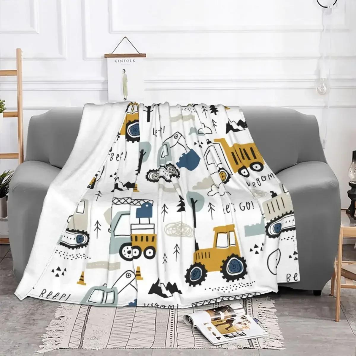 

Мультяшные одеяла для грузовика и экскаватора, фланелевые украшения, экскаваторы-краны, оборудование, мягкие пледы для кровати, дивана, покрывала для постельного белья 30x40in