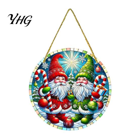 Xmas Porch Hanging Signs Christmas Tree Ornaments, Acrylic Festive Pendants with Lanyard for Gift Tags Holiday Party Home Decoration, Indoor