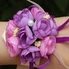Håndleddsblomst Levende Mønster Falsk Perle Bånd Stoff Vakker Brudeblomst Armbånd for Bryllup