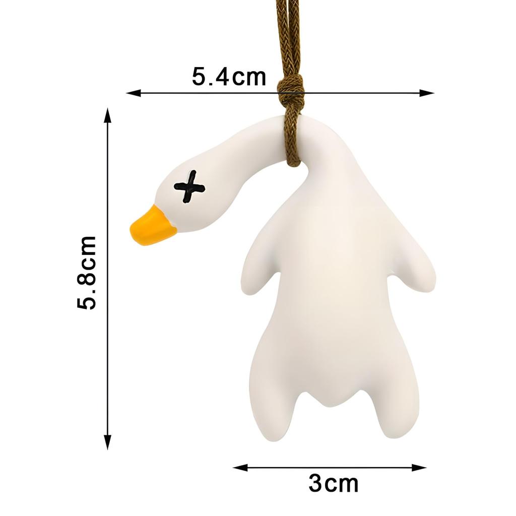 Zmieniający kolor wisiorek do samochodu w kształcie pieczonej kaczki z przypomnieniem o temperaturze UV, urocze kopiące kaczki lusterko wsteczne