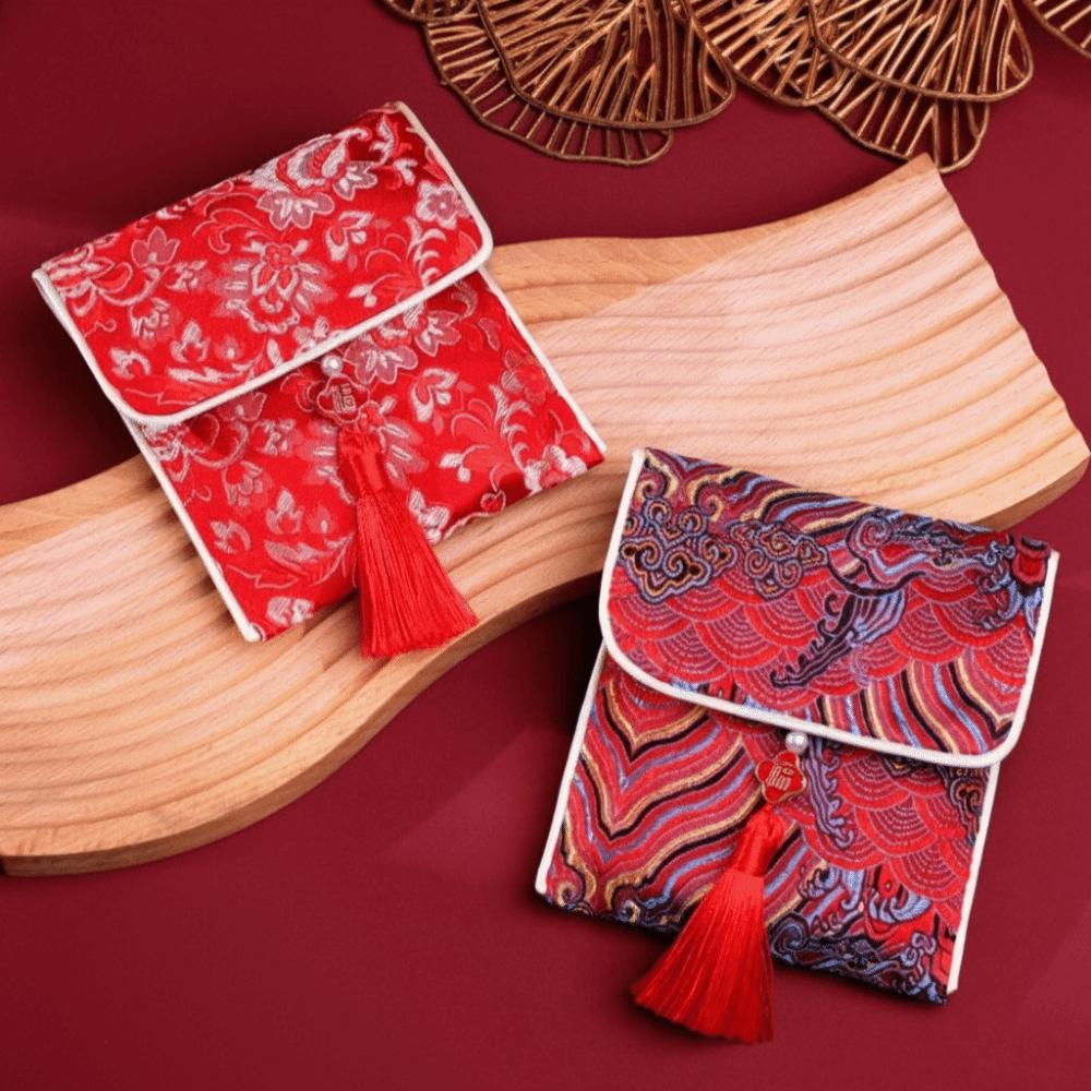 Tassel Brocade Red Envelope Spring Festival New Year Money Bag Money Pocket  Wedding Birthday