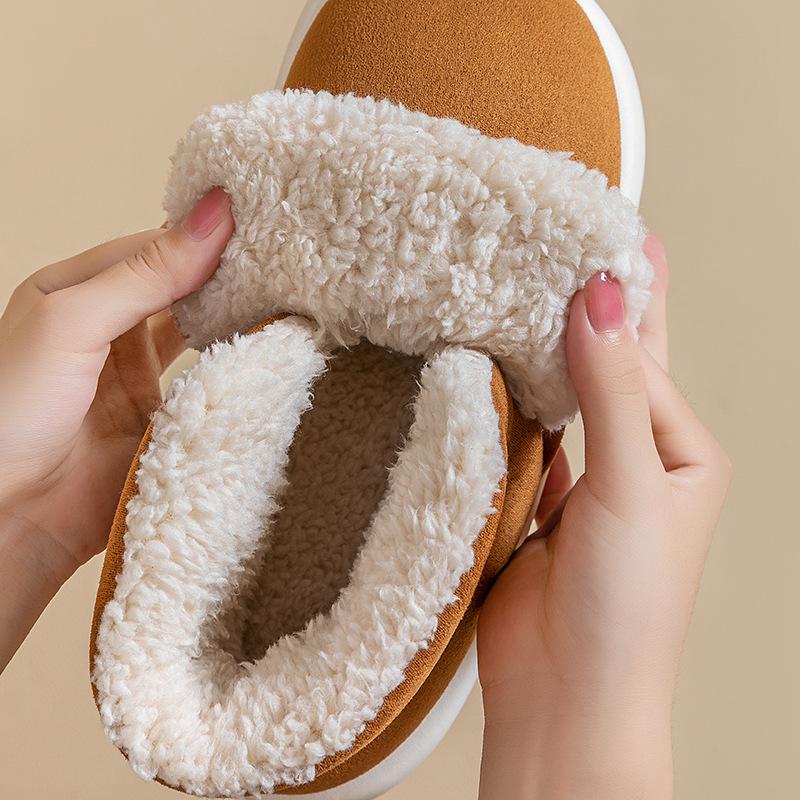 Women's High-Top Cotton Slippers, Winter Non-Slip Indoor/Outdoor, Thick Plush, Full-Wrap, Casual Warm Shoes