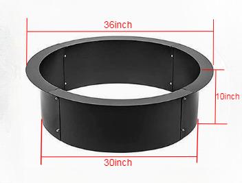 Round Solid Steel Fire Pit Ring Insert Outdoor Camping Wood Log Burning Liner DIY Campfire Ring above or In-Ground for Outdoor