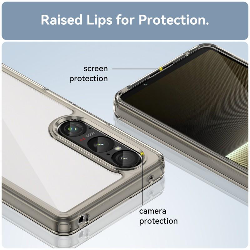 For Sony Xperia 1 VI Phone Case WANLONFENG XC Series TPU Acrylic Cover with Tempered Glass (Big Lens Hole)