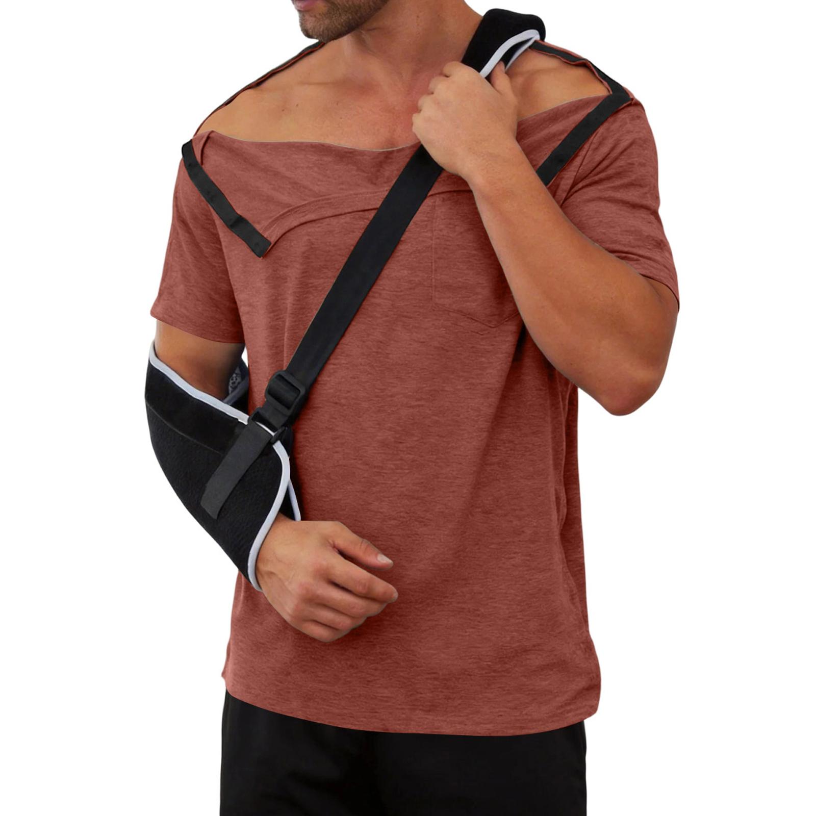 

Men s Color Post-operative Recovery Gown, Tear-away Short Sleeves, Full-open Front, Side Button Design. XXL Кіновар