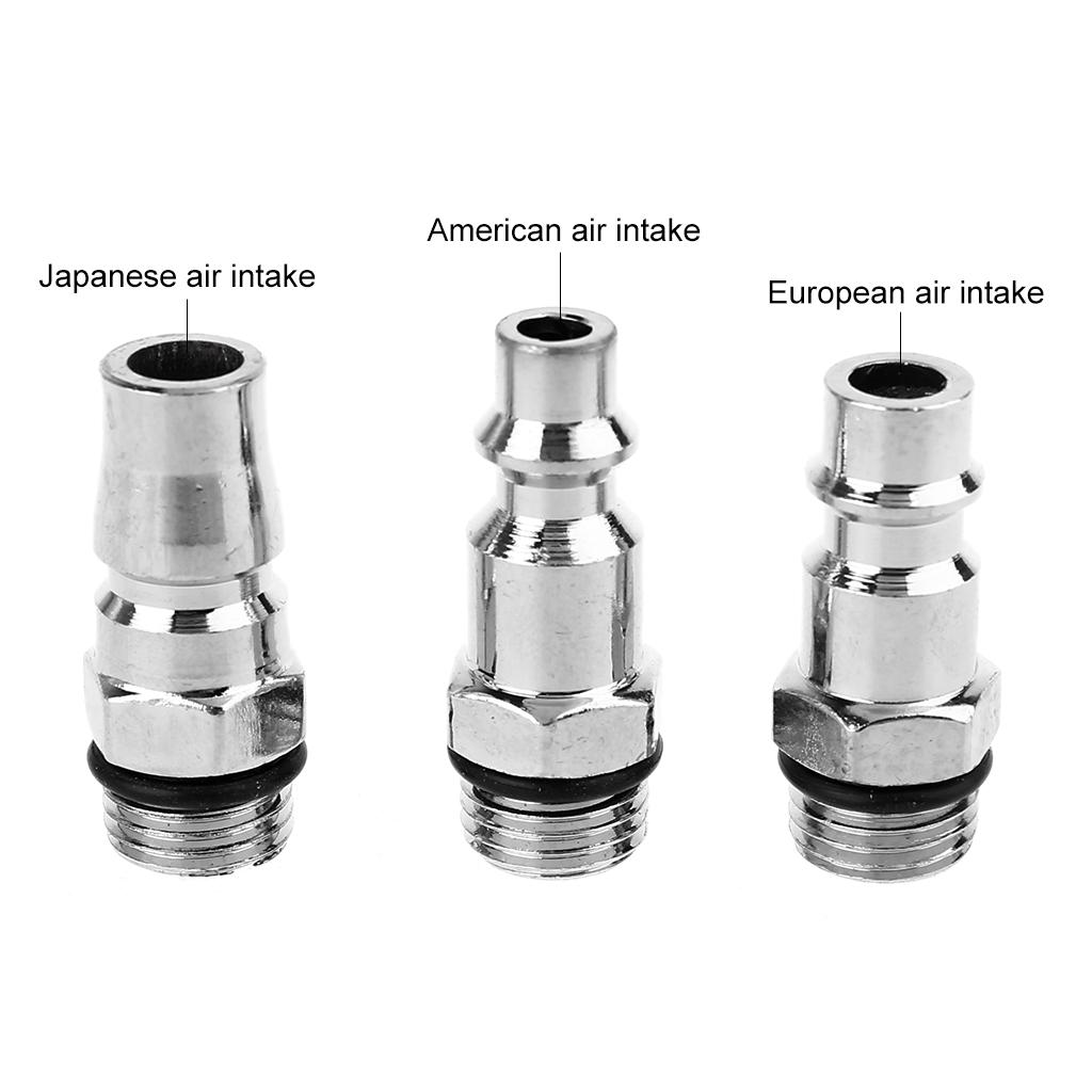 3 Pcs/Set 1/4" NPT Quick Coupler Air Hose Connector Fittings Practical US JP EU Type Set Plug Compressor for Industrial