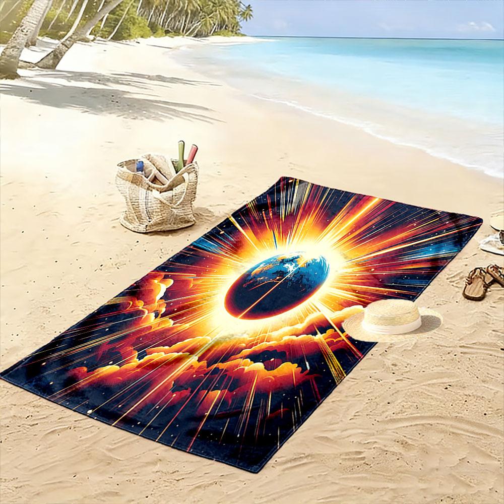 Radiant Cosmic Brilliance Print Beach Towel, Quick Drying, Suitable for Travel, Outdoor Sports, Jogging, the Beach and Swimming, Gift