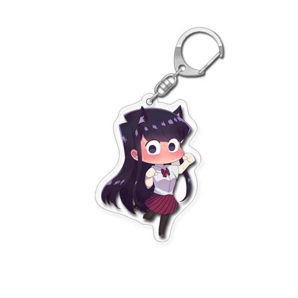 Anime Keychain Komi San Wa Komyushou Desu Women's Komi Shoko Keyring Men's Acrylic Accessories Cute Kawaii Couple Pendant Gift