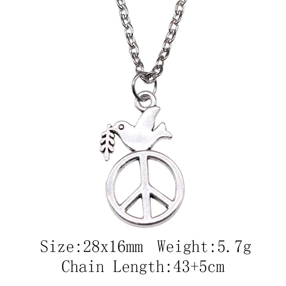 New Fashion Peace Symbol Pendants Necklace Jewelry Gift Peace Sign Peace Dove Necklace For Women