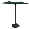 VidaXL Parasol de Jardin à Double Tête avec LED, Pare-soleil de Patio, Abri de Soleil, Parasol de Plage Terrasse Extérieur, 362970