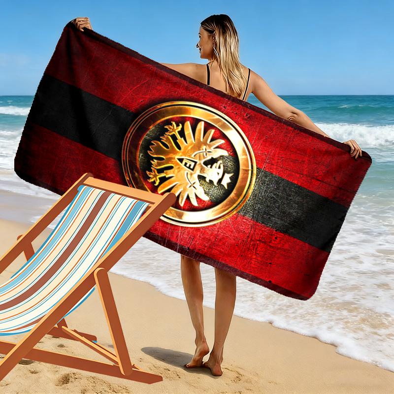 Asciugamano da Spiaggia Stampato Eintracht Frankfurt, Asciugamano Grande Morbido Asciugatura Rapida per Spiaggia Campeggio Nuoto
