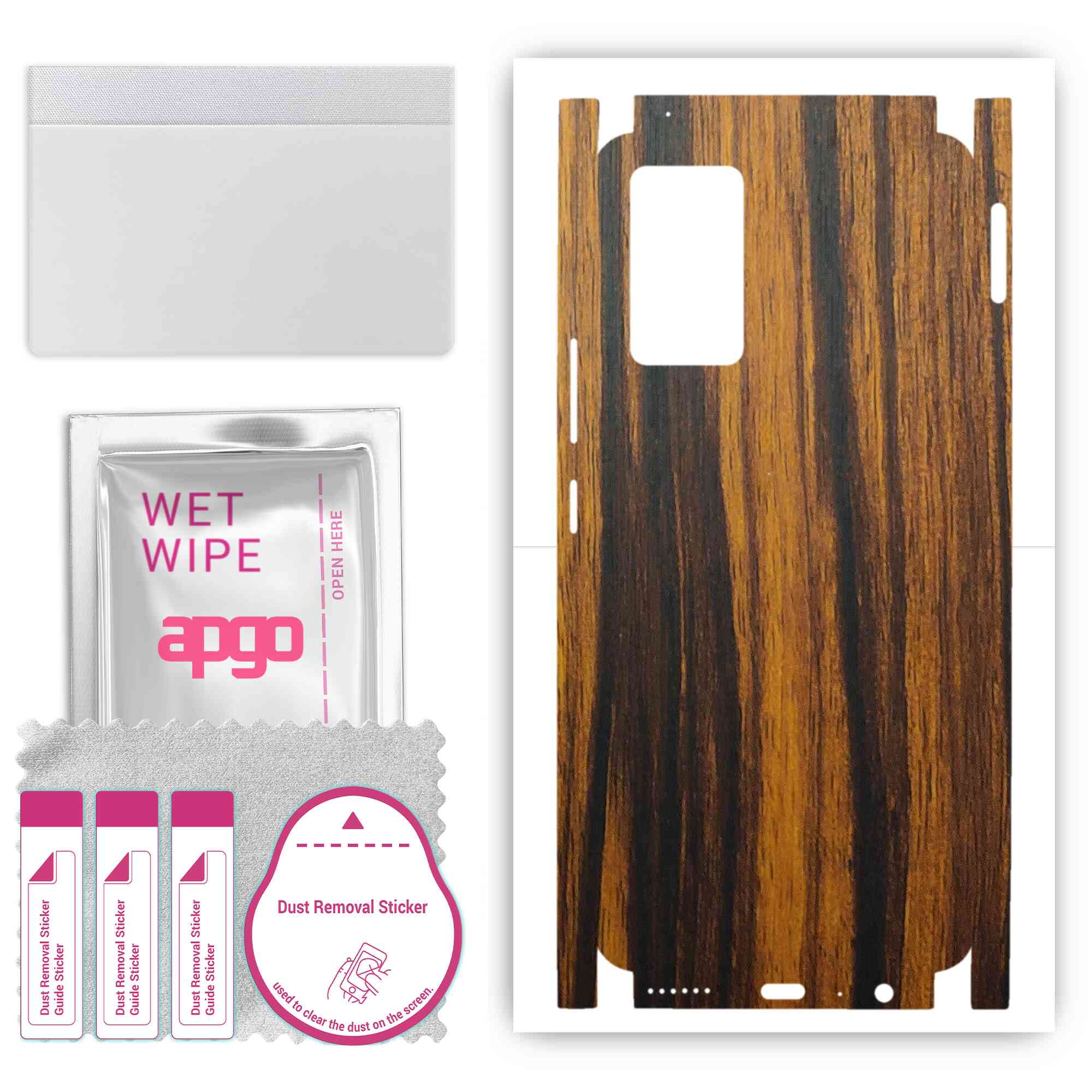 

apgo Protective Skin Sticker for the back+sides compatible with Vivo Y73 2021, Full Wrap Film, Foil, Vinyl - Pattern Tigerwood