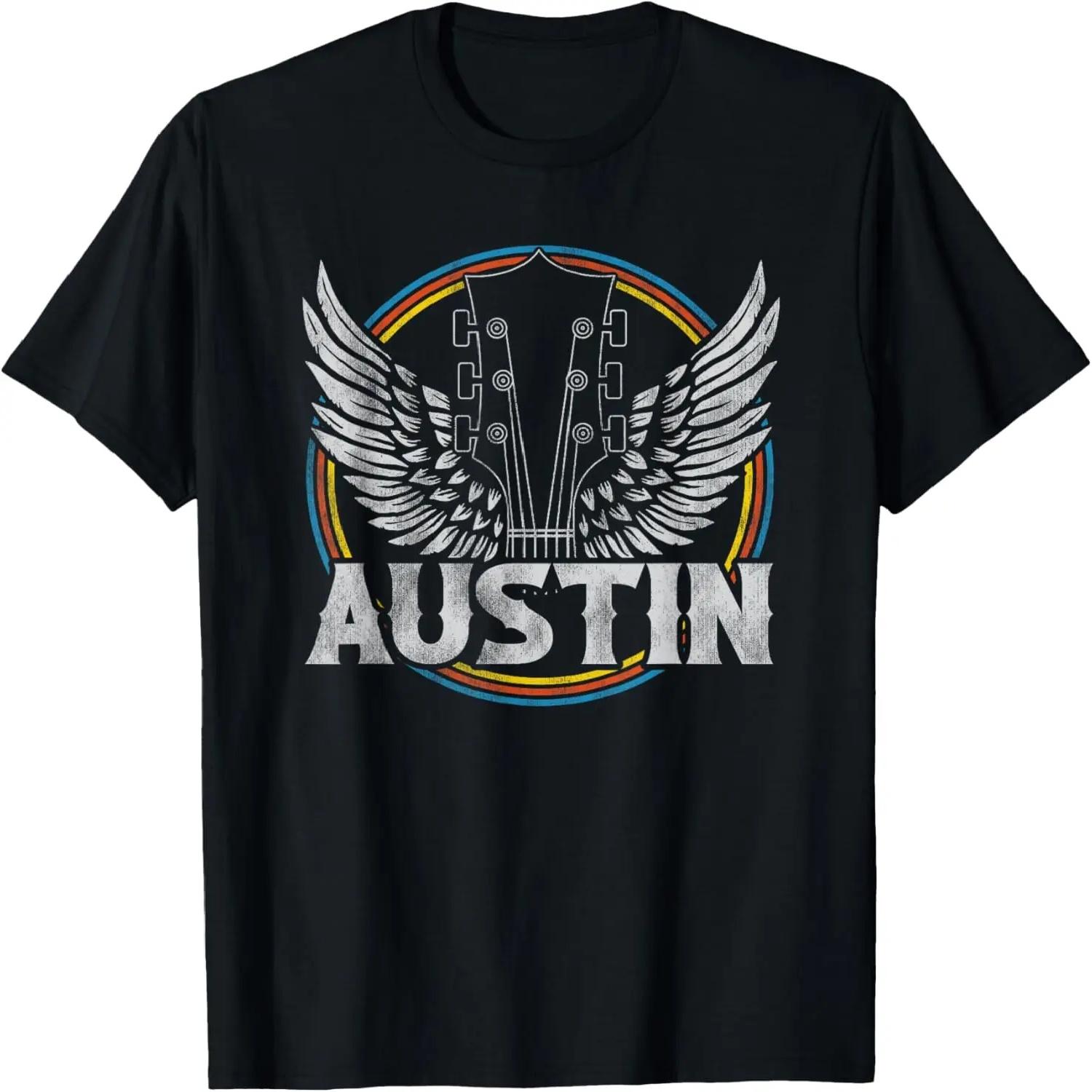 Retro Austin Texas Guitar Vintage Country Music Concert T-Shirt S чёрный