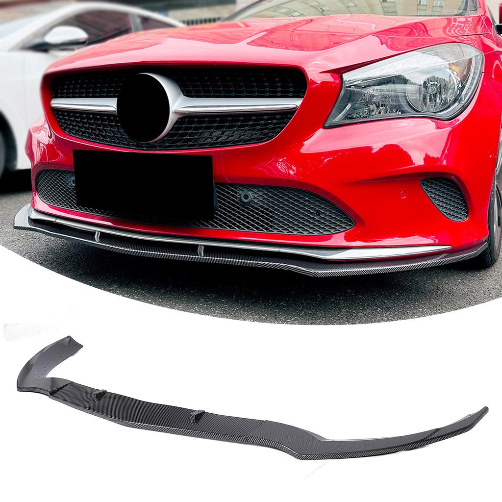 3PCS Front Bumper Lip High Strength ABS Bumper Lip Spoiler Body Kit for CLA-Class C117 Facelift Standard 2016-2019