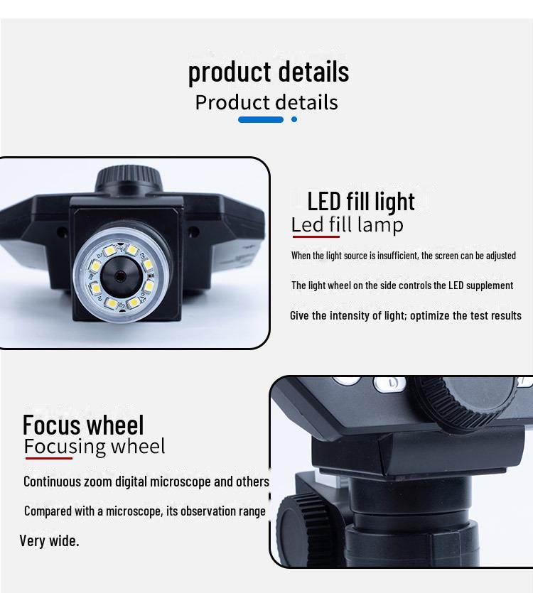4.3" HD Digital Microscope 1000x: Ideal for Mobile Repair, Product & Fabric Inspection