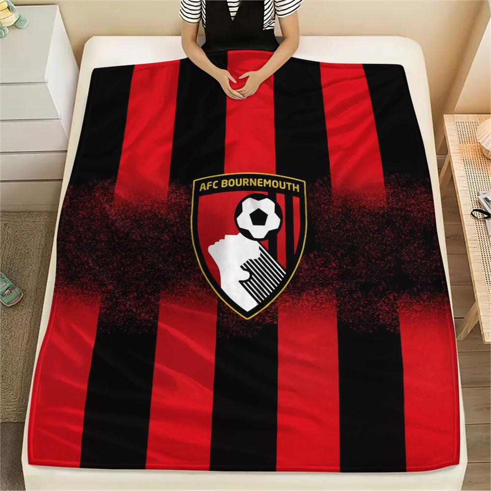 

AFC Bournemouth Print Flannel Blanket, High quality Comfortable for All Seasons, Home Decor, Warmth and Comfort 80cm x 120cm
