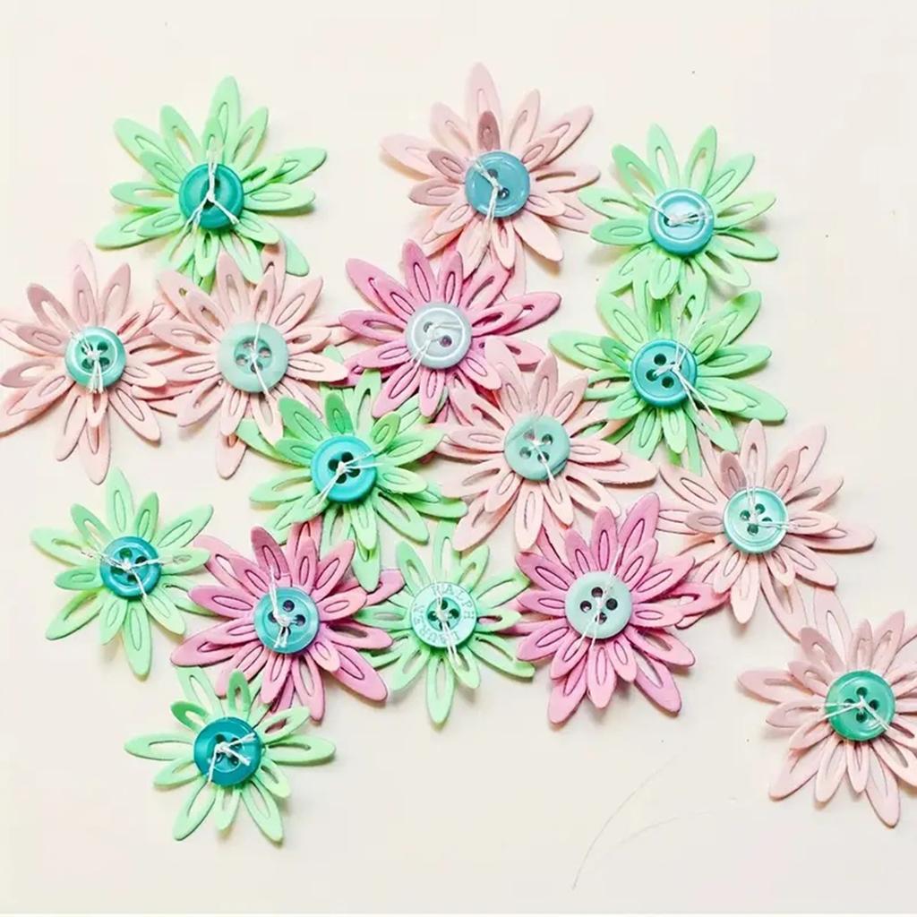 Flower Button Embossing Cutting Dies for Card Making Scrapbooking Paper Craft Packaging Carbon Steel Die Cut Templates