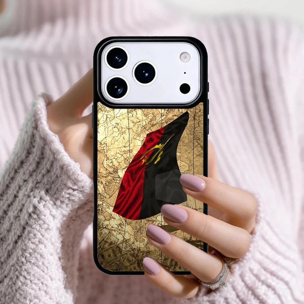 Angola flag Phone Case For Apple iPhone 17 Air 16E 15 14 Plus 13 12 11 Pro Max Mini Funda Cover