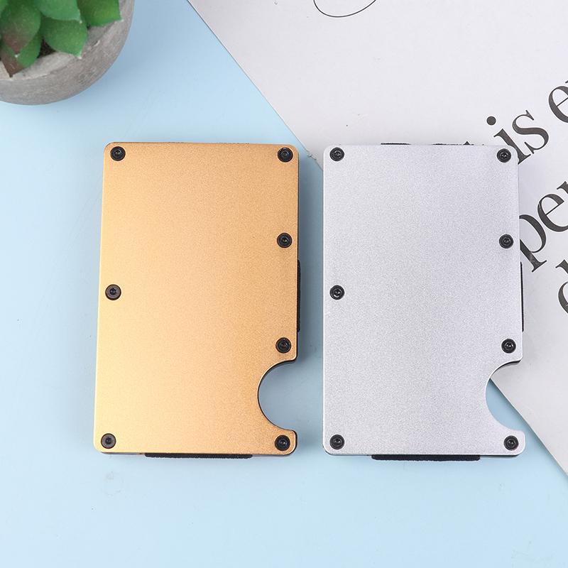 Minimalistická peněženka pro muže a ženy - Tenká RFID peněženka, Odolná proti poškrábání, Držák na kreditní karty a spona na peníze, Snadno vyjímatelné peníze