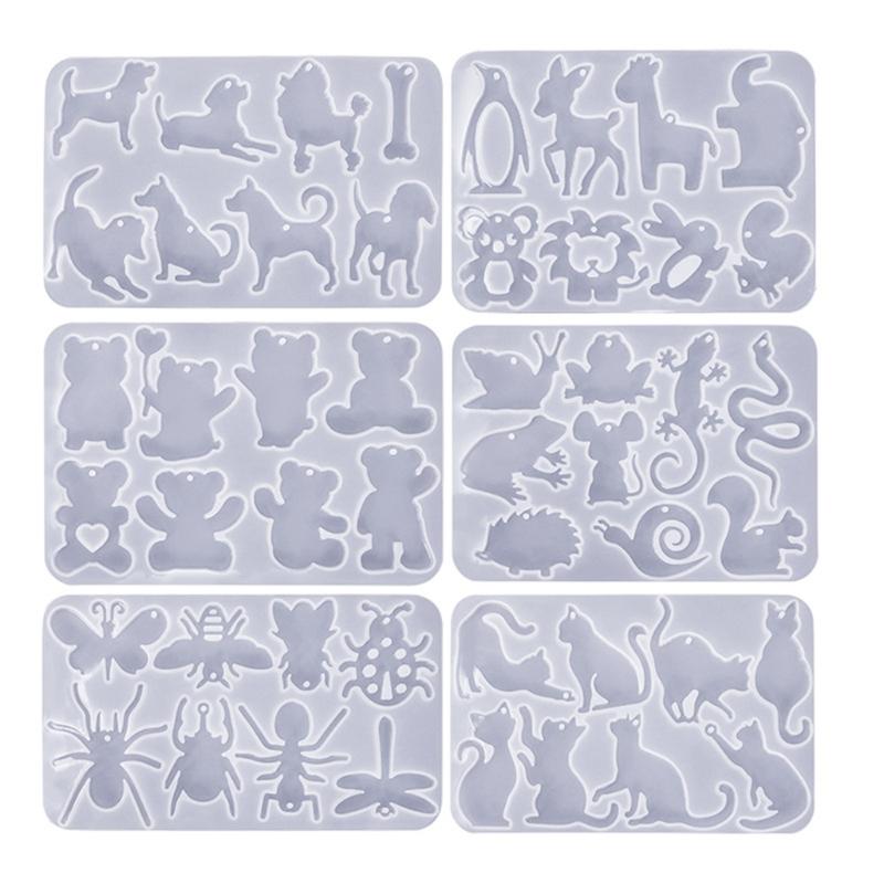 Crystal Resin Silicone Mold Geometric Animal Molds for Earrings Listing Jewelry Making Charm DIY Necklace Pendant Molds