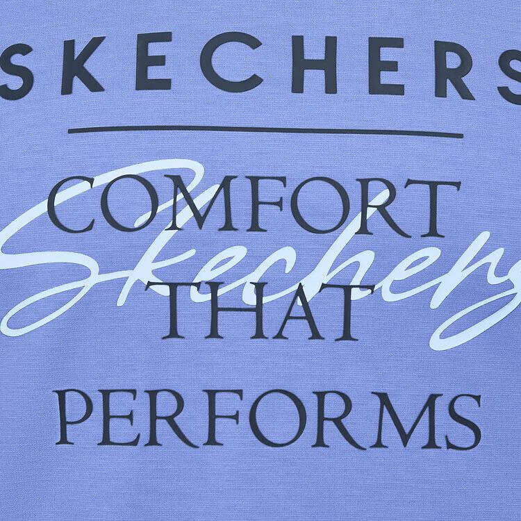 Skechers Logo Knitted Letter Cool Round Neck Short Sleeve T-Shirt Men Tops Persian-Blue P225M088-03Z1