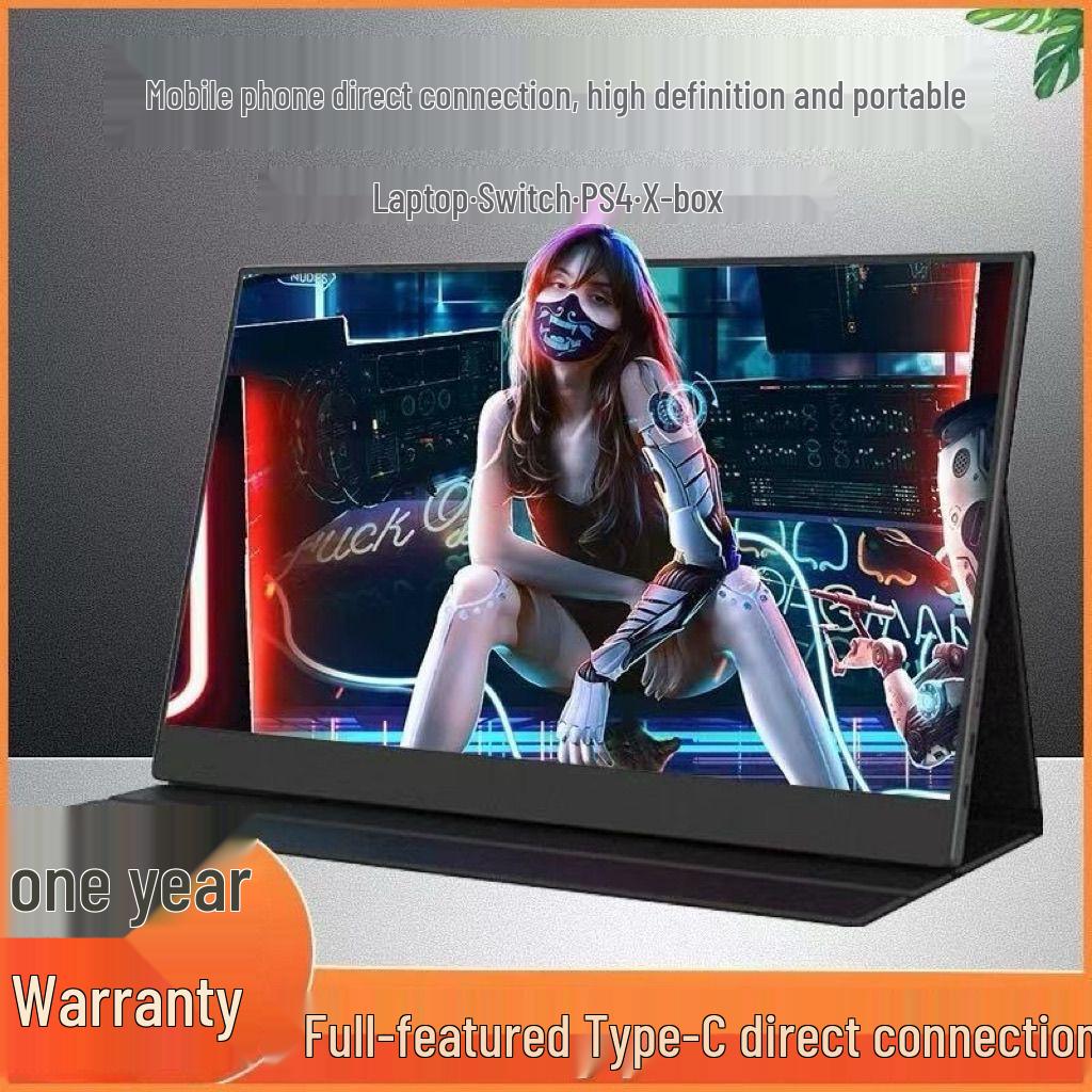 Monitor portabil HD multifuncțional de 13,3" pentru dispozitive portabile, SWITCH și computer cu suport pentru conexiune cu o singură linie pentru telefon mobil.