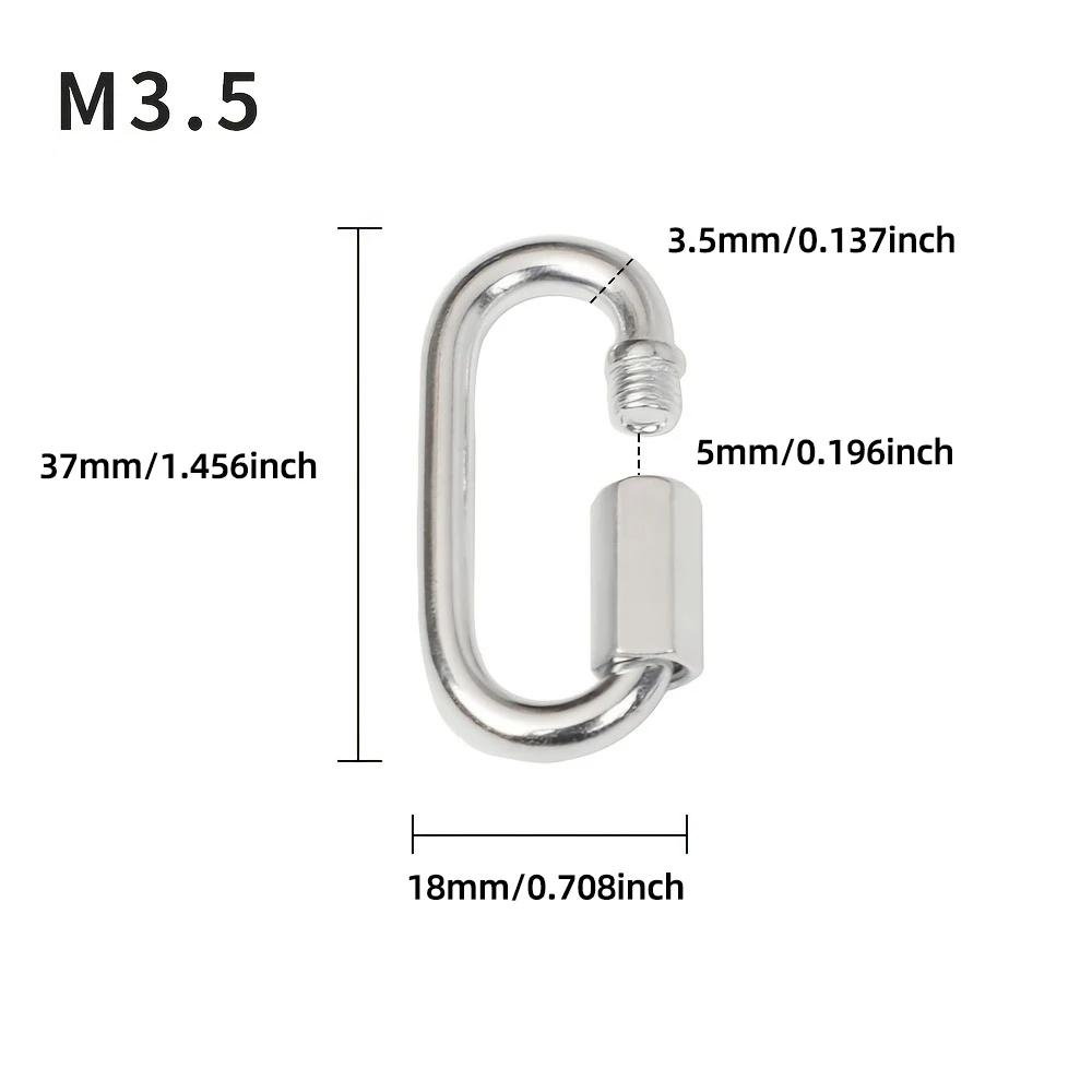 

connect hook stainless steel connecting ring quick chain link track climbing mountaineering carabiner insurance buckle M4/6/8/10