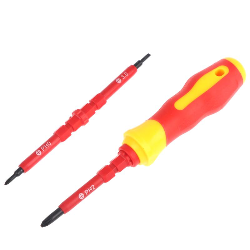 Insulated Screwdriver Set Ergonomic Anti-slip Handle Multi-Function for Automotive Repair Home Electrical Projects
