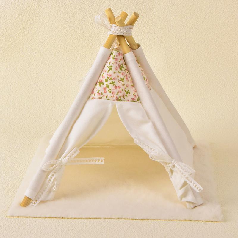 

1:12 Miniature Simulation Furniture Canvas Teepee For Bjd Ob11 Doll House Miniature Furniture Accessories Children S Toys білий