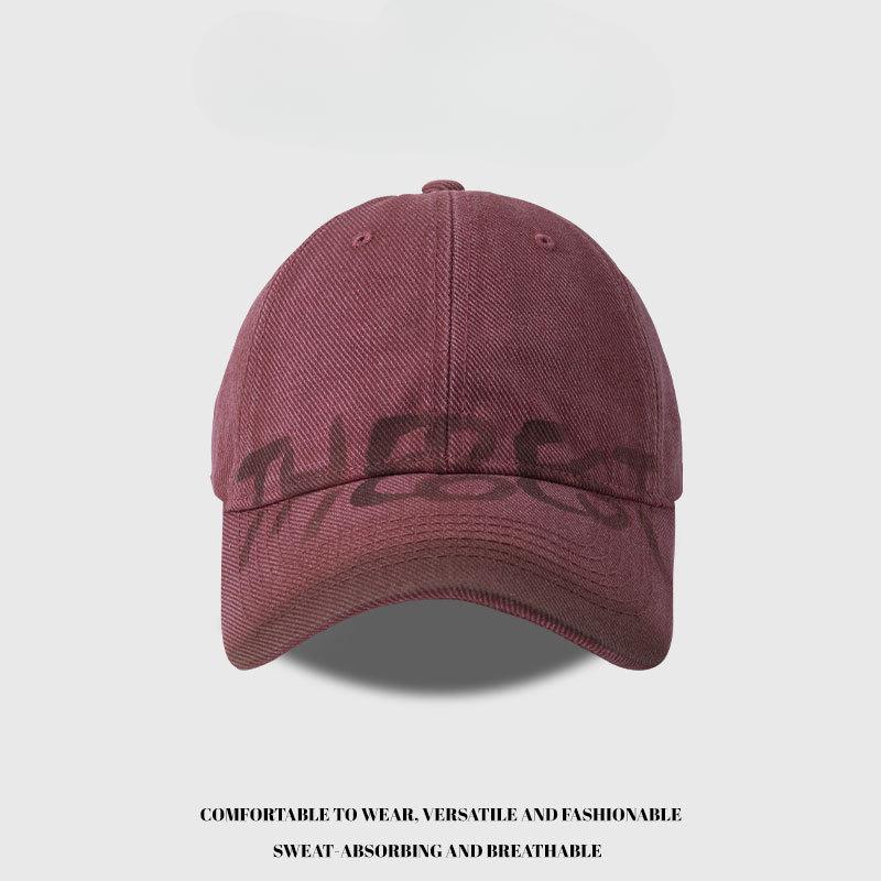 Hat Women European and American Retro Cowboy English Letters Foreign Trade Baseball Hat Graffiti Hat Men British Baseball Cap