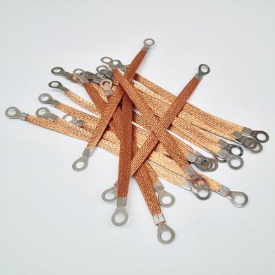 Geflochtenes Kupferplattiertes Aluminium Erdungsbrückenkabel, 6/2,5 mm², In Längen erhältlich: 20cm, 25cm, 26cm, 28cm, 30cm.