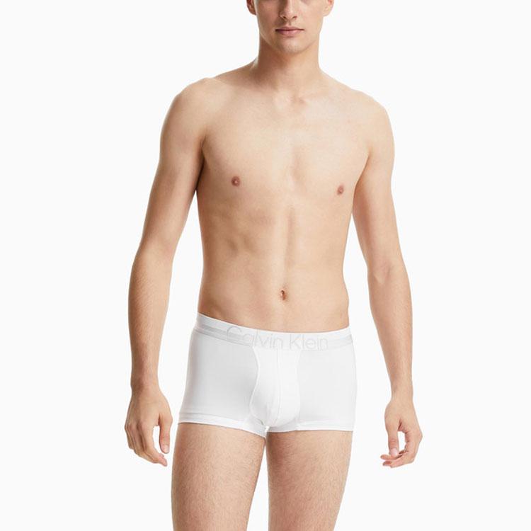Calvin Klein Jacquard Logo Waistband Low Rise Fitted Boxer Briefs Men Underwear White NB2974-100