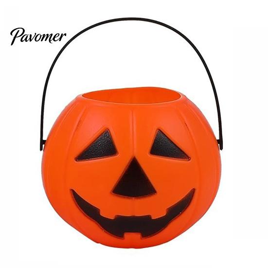 Großer Süßigkeiteneimer 1/2/3 Stück Halloween Kürbis Eimer, Süßes oder Saures Halter Korb, Jack-O-Lantern Süßigkeiten Eimer mit Griff, Partygeschenke