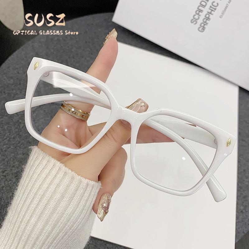 SUSZ Reading Glasses Colorful PremiumRectangle Light BlockingWomen's Fashion Myopia Glasses Prescription Progressive Eyeglasses