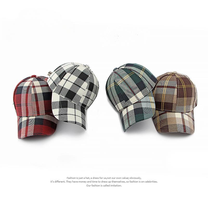 Frühling und Herbst Neue Koreanische Mode Karomütze Damen Klassisch Persönlichkeit Hartes Dach Karierte Baseballkappe Herren Lässig Street Caps