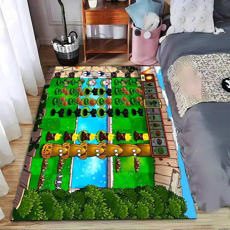 Plants Vs. Zombies Game Scene Suitable As a Non-slip Mat for the Living Room or Bedroom Sofa