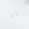 Korean Style S925 Sterling Silver Star & Moon Stud Earrings for Women