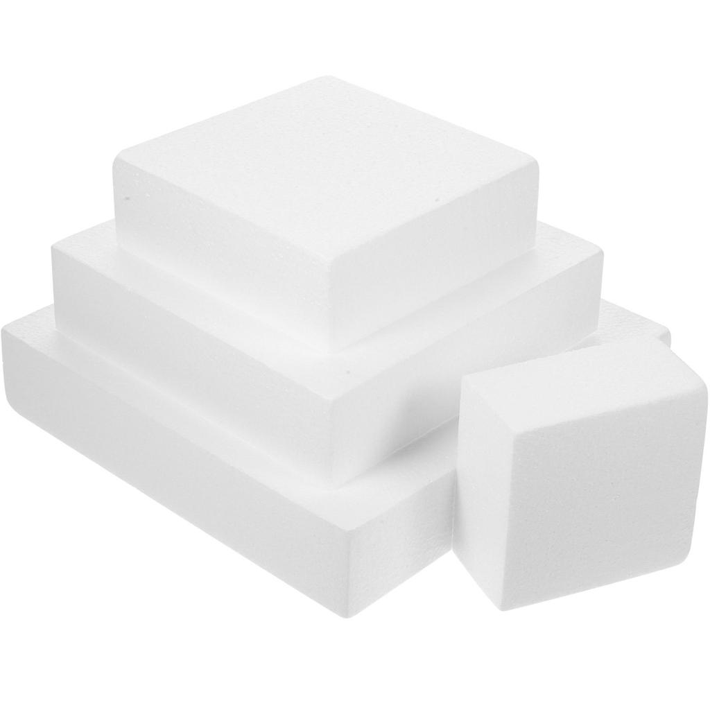 4Pcs Compact Cake Dummy Lightweight White Cake Decorating Practice Tool Wedding Party Decoration DIY Craft Supply