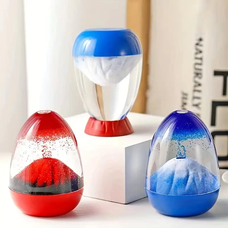 Eggshell Volcano Egg Eruption Floating Sand Volcano Eruption Ornaments Acrylic Crystal Liquid Hourglass Special Timing Ornaments