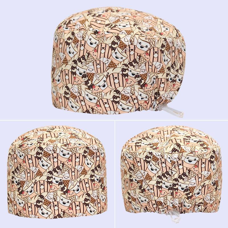 Fashionable Digital Printed Medical Hats for Women Men Breathable Soft Nursing Caps TOOTH Pet Clinic Surgical Scrubs Hat