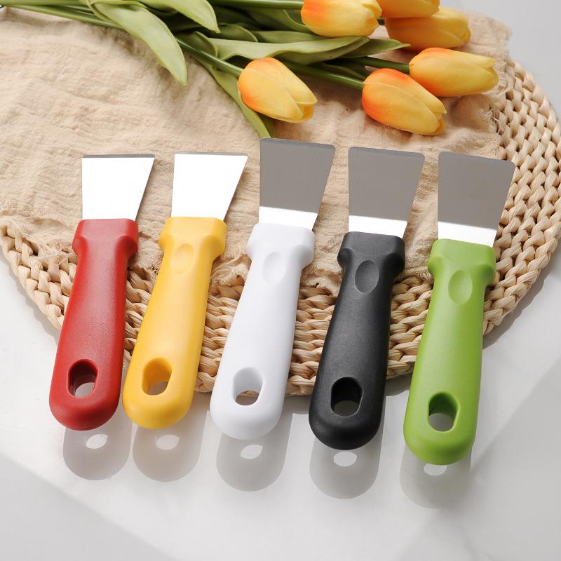 1Pc Multifunction Squeegees Small Scraper Shovel Oil Cleaning Tool Stainless Steel Blade Grill Slant Edge Scraper Fridge Ice Scraper