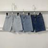 New Arrivals Open Run Women Denim Slit Shorts Non Stretch Wide Jeans