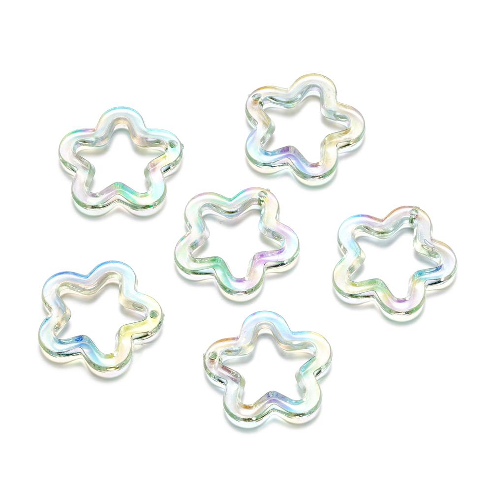 10Pcs/Lot 30*30.5mm Acrylic Transparent Five Pointed Star Pendant for DIY Jewelry Making Bracelet Necklace Charms Accessories